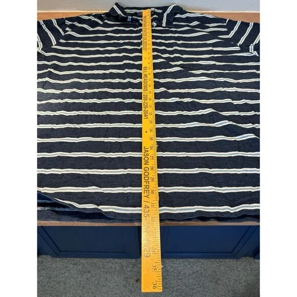 Polo Ralph Lauren Men's Big Tall 4XB Soft Touch Polo Shirt Blue Stripe Pony - Picture 5 of 7